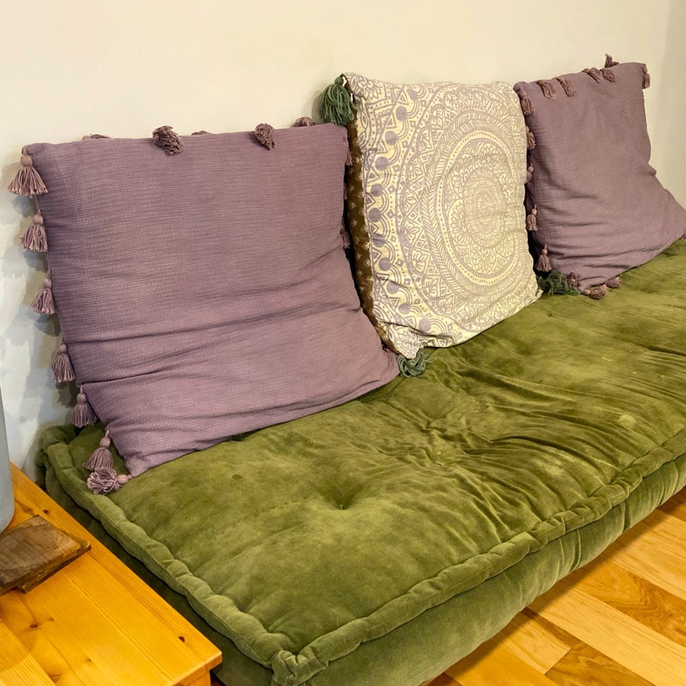 Set of 3 pillow covers 26” urban outfitters tassel plum and bow medallion